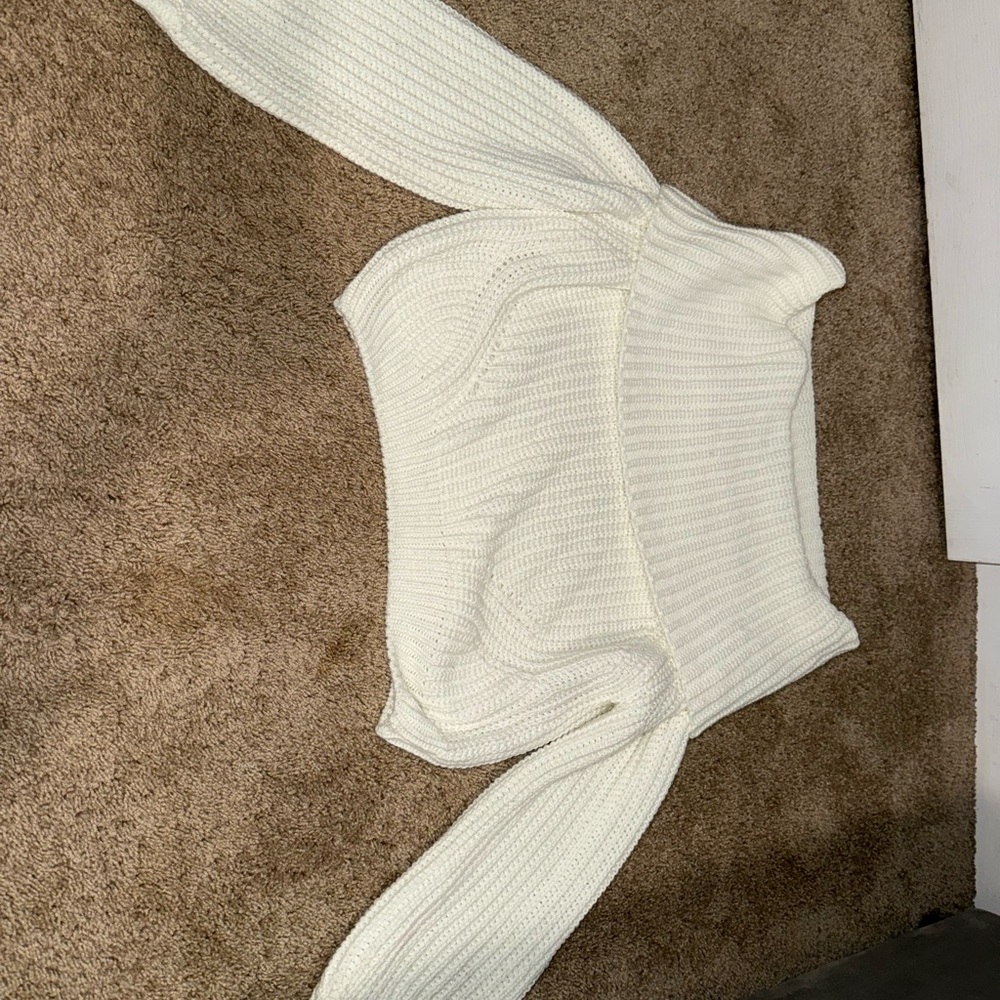 Lulu's Off-the-Shoulder Cream Sweater